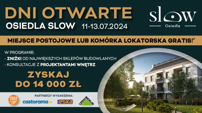 W dniach 11 – 13 lipca zapraszamy na Dni Otwarte osiedla SLOW w Olsztynie