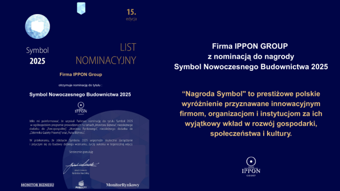 Ippon Group z nominacją do tytułu Symbol Nowoczesnego Budownictwa